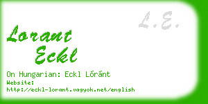 lorant eckl business card